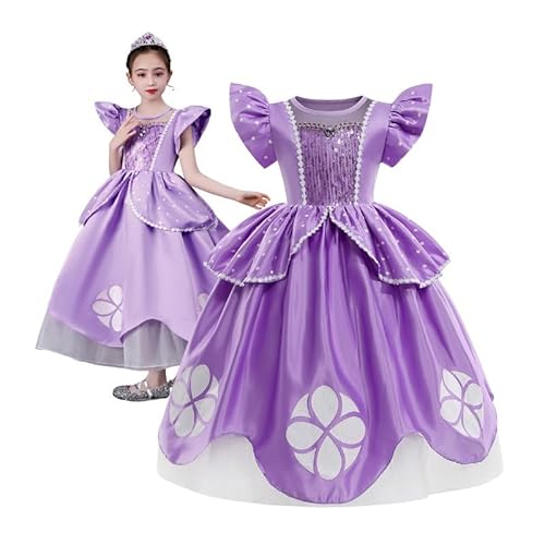 Hopki.pl Prinzessin Kleid Mädchen, Sofia Die Erste, Prinzessinnen Kostüm Mädchen, Kostüm Prinzessin (Standard, 98/104 CM (110)) von Hopki.pl