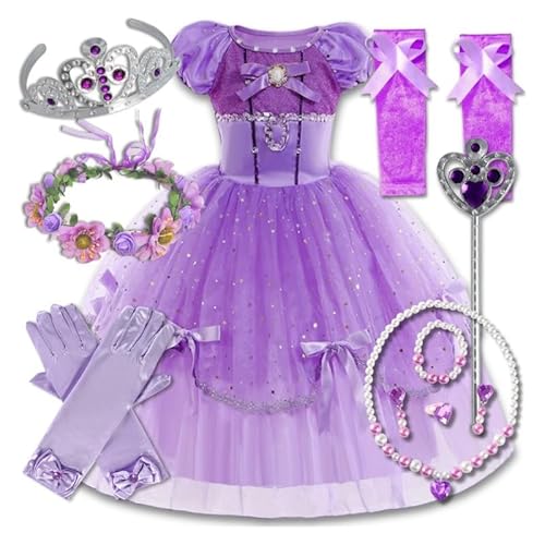 Hopki.pl Prinzessin Kleid Mädchen - Sofia Die Erste, Prinzessinnen Kostüm Mädchen, Kostüm Prinzessin (104/110 CM (110)) von Hopki.pl