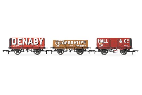 Hornby R60104 Triple, Denaby Colliery, Leicester Op & Hall & Co-Era 3 Railway-Rolling Stock Wagon Packs, mehrere von Hornby