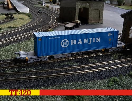 Hornby TT:120 TT6027 TOUAX, Sffgmss IFA-Wagen mit 45-Fuß-Container „HANJIN“ – Güterwagen der Epoche 11 von Hornby