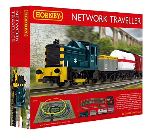 Hornby Zug Set - R1279M Netzwerk Traveller Analog OO Gauge Lokomotiven Modelleisenbahn Zug Sets, Starter Elektrische Modelleisenbahn Kits - Dampfmaschine Modellbausätze, Maßstab 1:76 Modelleisenbahn von Hornby