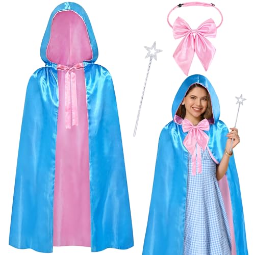 Horolam Fee Patin Kostüm Set, Cinderella Blau Kapuzenmantel Umhang Fliege Stern Stick Für Frauen Für Halloween Cosplay Party (Cute) Horolam Fee Patin Kostüm Set, Cinderella Blau Kapuzenmantel Umhang Fliege Stern Stick Für Frauen Für Halloween Cosplay Party (Cute) von Horolam