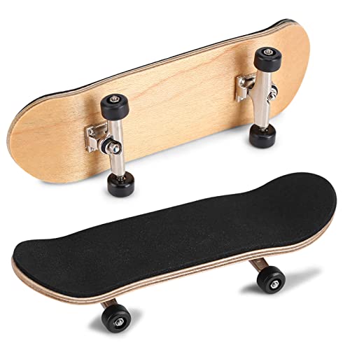 Horoper Finger-Skateboards aus Holz, Ahorn-Holz-Legierung, Finger-Skateboards mit Box, Griffbrett, Skateboard, reduziert Druck, Kindergeschenke (schwarz), 1 Stück von Horoper