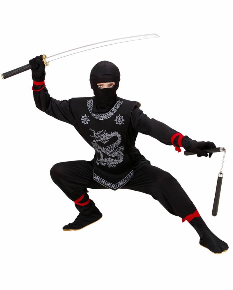 Black Dragon Ninja Kinderkostüm L / 11-13 Jahre