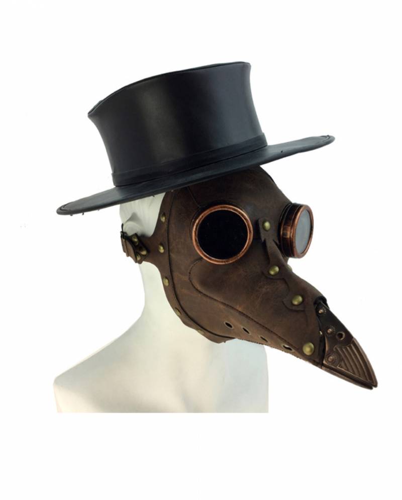 Braune Steampunk Pest Doktor Maske