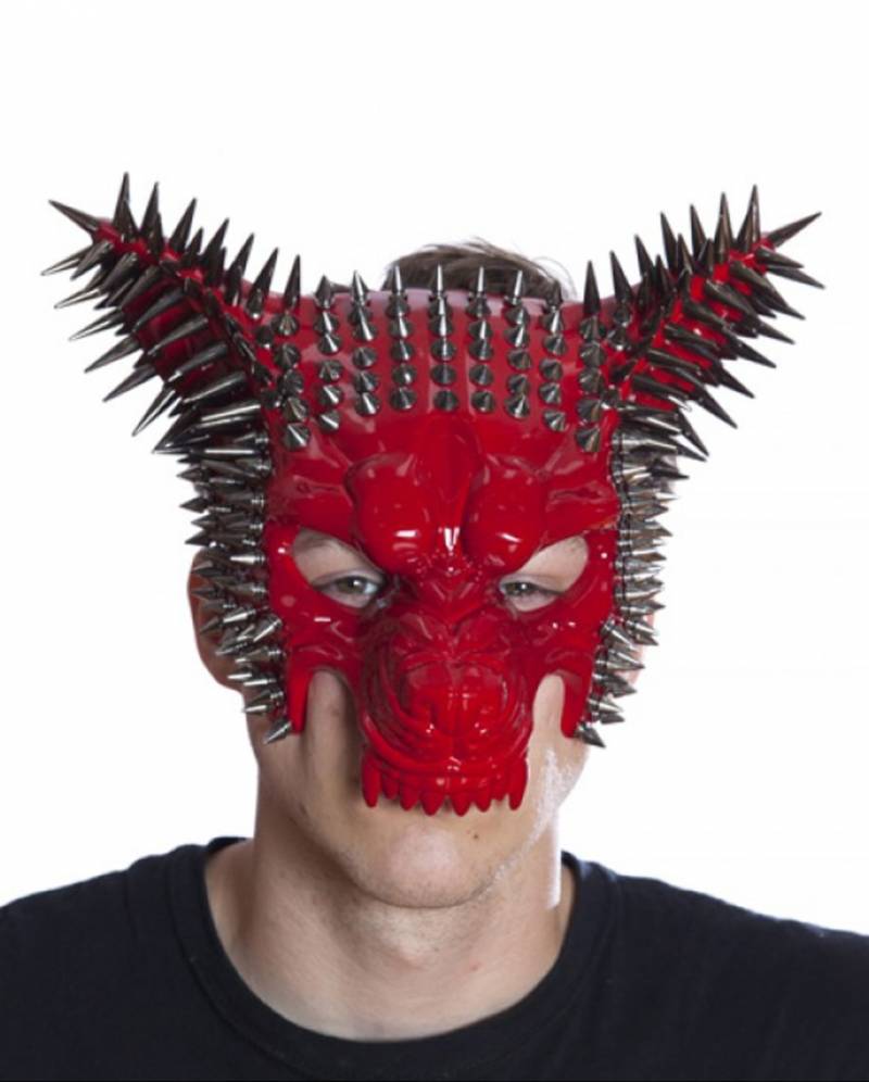 Burning Man Spike Wolf Maske Rot