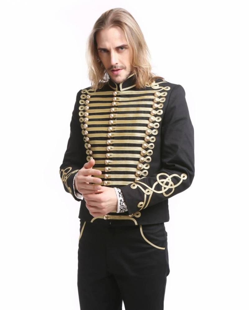 Gothic Parade Jacke Schwarz Gold M