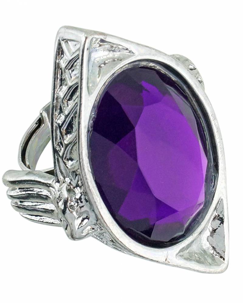 Gothic Ring mit violettem Stein