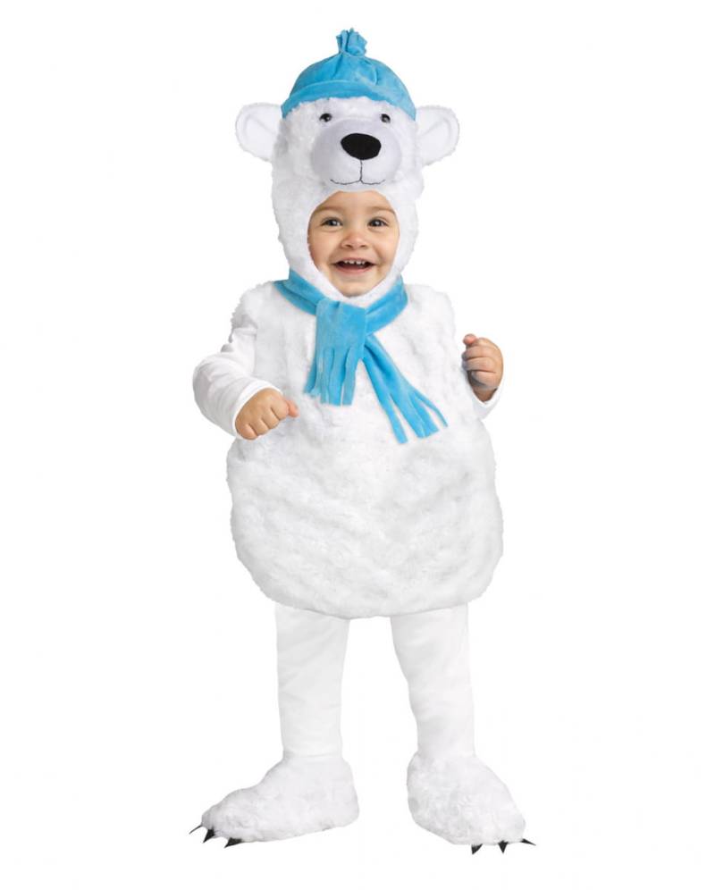 Knuffiger Polar Bär Babykostüm XS- 12-18 Monate