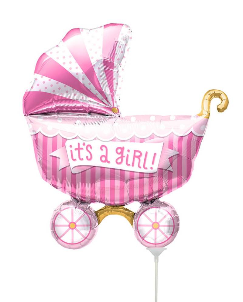 Mini-Folienballon Kinderwagen - It´s A Girl -