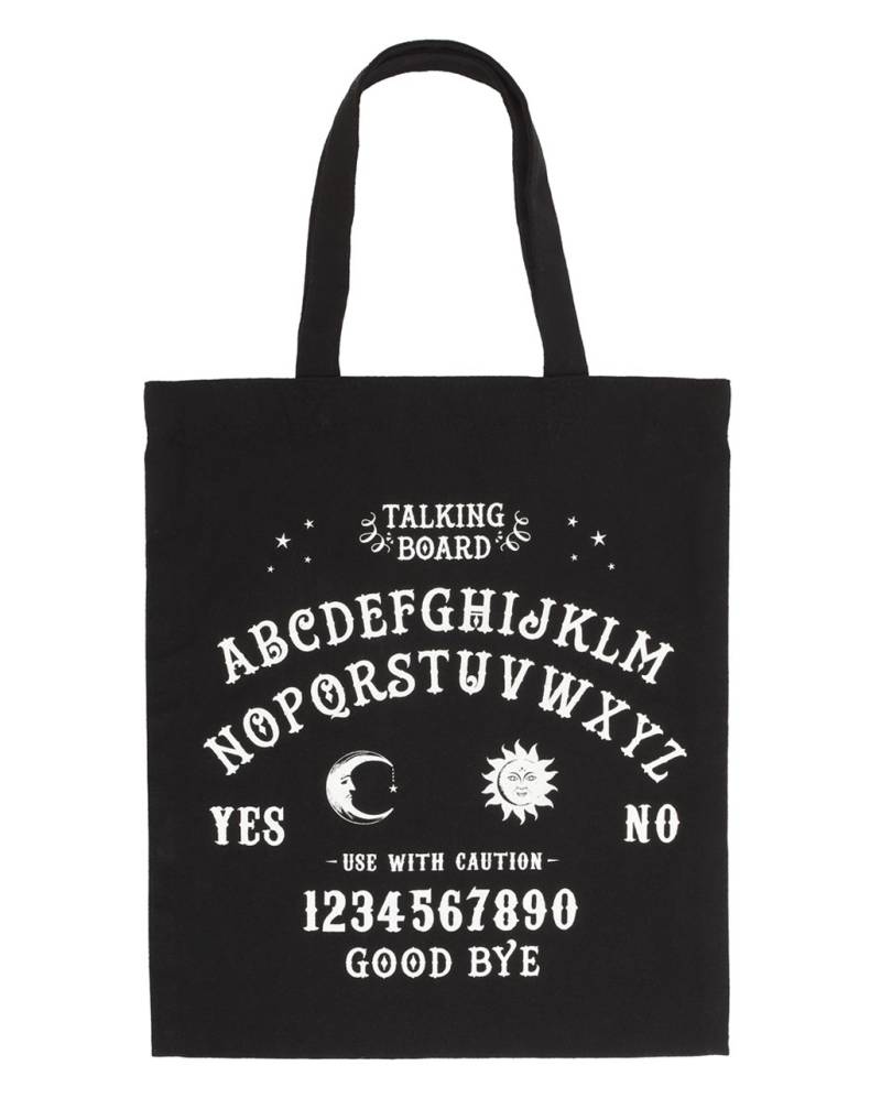 Schwarze Einkaufstasche mit Ouija Brett als Motiv 40x35cm ★ von Horror-Shop.com