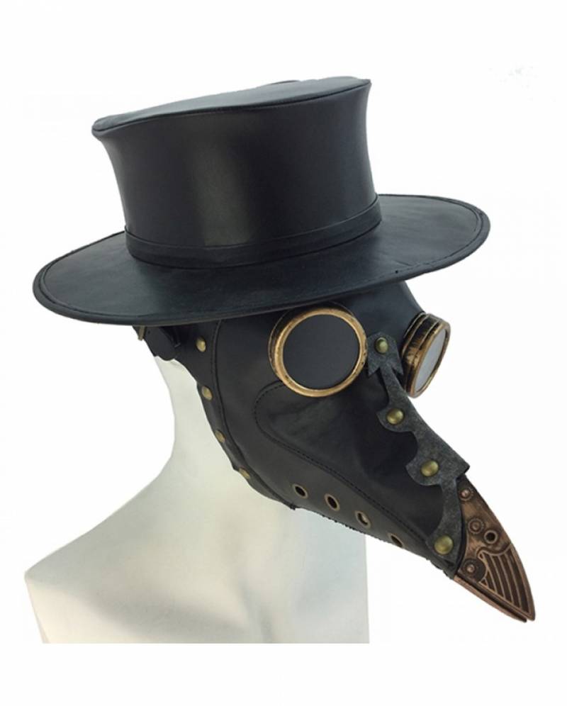 Schwarze Steampunk Pest Doktor Maske