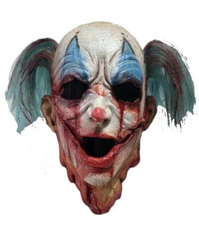 Butchie Horror-Clown Maske mit blauen Haaren von Horror-Shop