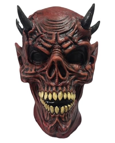 Dark Lord Teufels Maske mit Hörnern von Horror-Shop