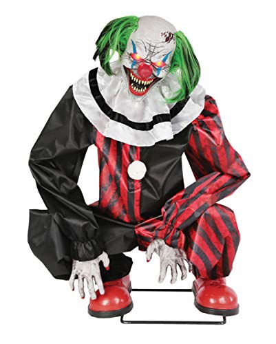 Hockender Horror Clown Animatronic mit Bewegung und Sound als Halloween Dekoration von Horror-Shop