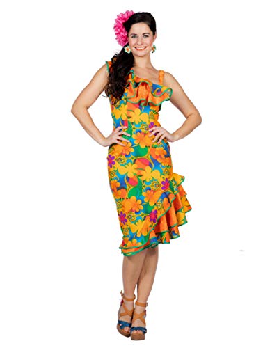 Horror-Shop Buntes Hawaii Blumen Kleid mit Blütenmuster 36 von Horror-Shop