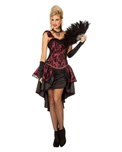 Horror-Shop Burlesque Tänzerin Damen Kostümkleid Bordeaux für Fasching 40 von Horror-Shop