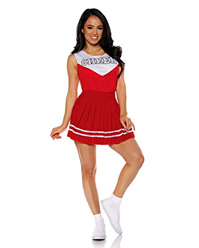 Horror-Shop Cheerleader Damen Kostüm rot für Fasching & Motto Party L von Horror-Shop