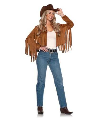 Horror-Shop Damen Western Jacke mit Fransen für Cowgirl Kostüme S von Horror-Shop