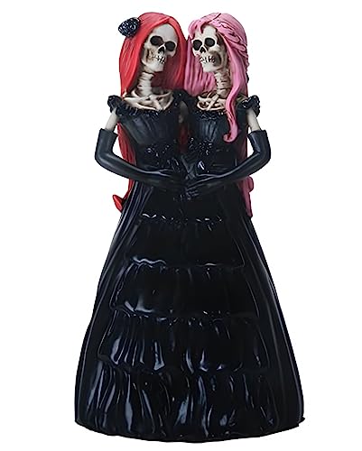 Horror-Shop Day of The Dead - Skelamese Twins mit Ballkleid Figur 20 cm von Horror-Shop