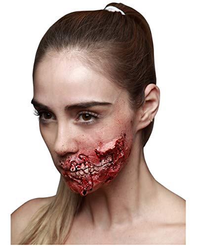 Horror-Shop Halloween Zombie Kieferfraß Latexwunde von Kindpack