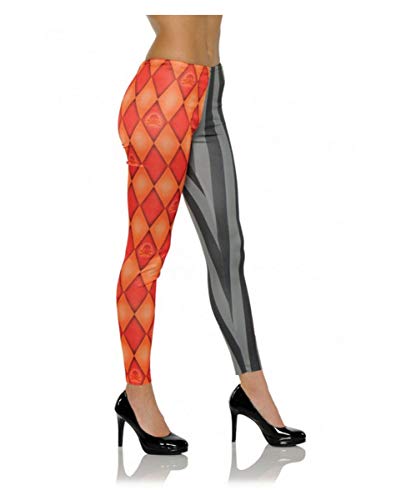 Horror-Shop Harlekin Halloween Kostüm Leggings rot-schwarz S/M von Horror-Shop