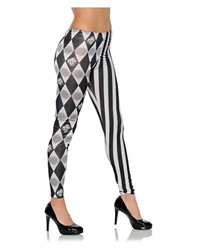 Horror-Shop Harlekin Halloween Kostüm Leggings schwarz-weiß XS von Horror-Shop