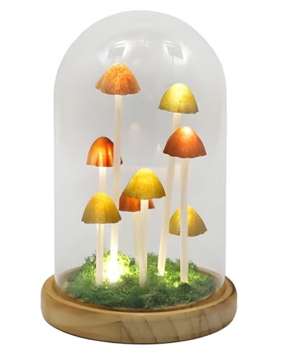 Horror-Shop Magic Mushroom Glaskuppelleuchte als Tischlampe 22cm von Horror-Shop