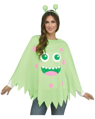 Horror-Shop Monster Poncho in Grün als Halloween Kostüm von Horror-Shop