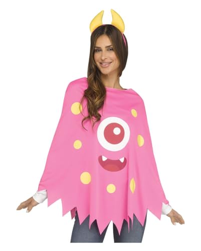 Horror-Shop Monster Poncho in Pink als Halloween Kostüm von Horror-Shop