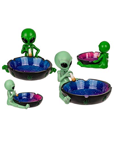 Horror-Shop Polyresin Aschenbecher Alien mit Joint als Geschenkartikel von Horror-Shop