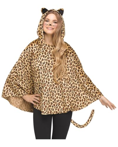 Horror-Shop Poncho mit Leoparden Muster als Kostüm von Horror-Shop