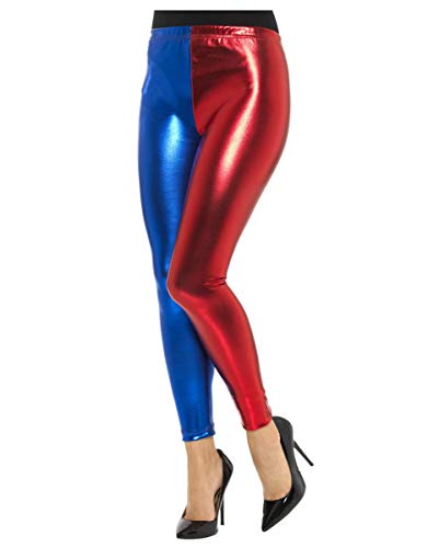 Horror-Shop Rot-Blaue Harlekin Kostüm Leggings für Cosplay Outfits L von Horror-Shop