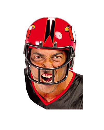 Horror-Shop Roter American Football Helm als Sportler Kostümzubehör für Karneval von Horror-Shop