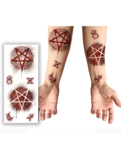 Horror-Shop Satanische Panik-Tattoos zum Aufkleben von Horror-Shop