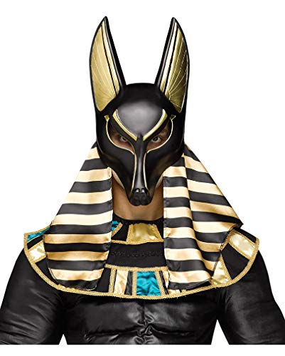 Horror-Shop Schwarz-goldene Anubis Gesichtsmaske von Horror-Shop