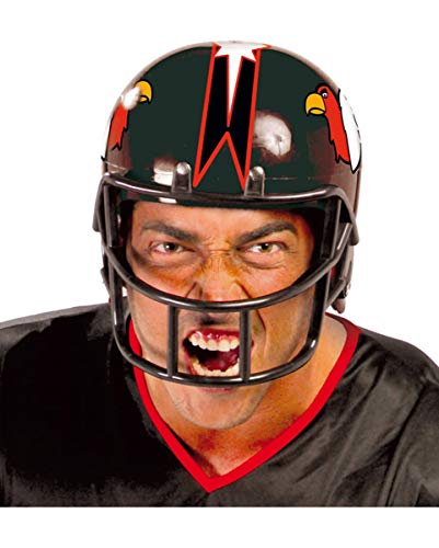 Horror-Shop Schwarzer American Football Helm als Sportler Kostümzubehör für Karneval von Horror-Shop