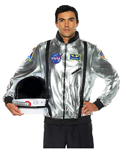 Horror-Shop Silberne Astronauten Jacke - Langärmlig mit Reißverschluss One Size von Horror-Shop