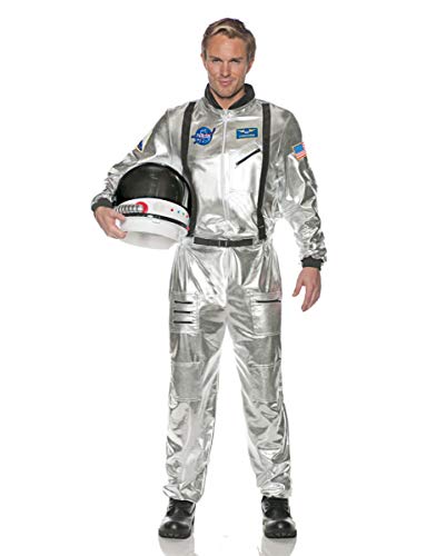 Horror-Shop Silbernes Astronauten Männerkostüm für Fasching XL-XXL 54-56 von Horror-Shop