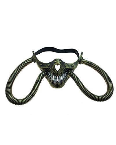 Horror-Shop Steampunk Totenschädel Halbmaske mit Schlauch von Horror-Shop