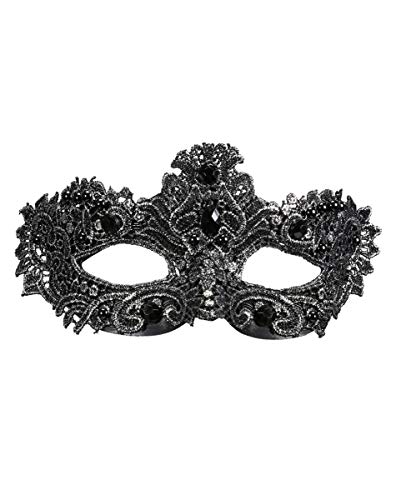 Horror-Shop Venezianische Augenmaske Noblesse Silber als Kostümaccessoire für Maskenbälle und Mottoparties von Horror-Shop