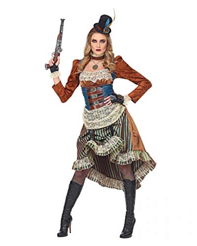 Horror-Shop Viktorianisches Steampunk Damenkostüm mit Minihut für Fasching & Halloween L von Horror-Shop