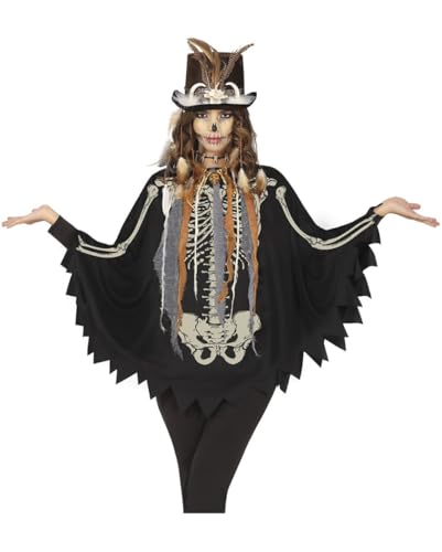 Horror-Shop Voodoo Skelett Poncho für Halloween von Horror-Shop