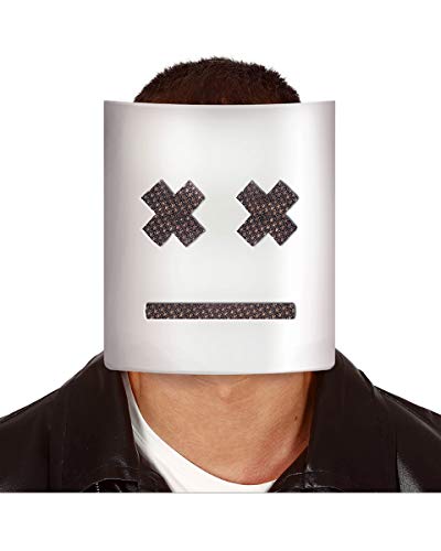 Horror-Shop Weiße Marshmallow Halbmaske mit Kreuz-Augen von Horror-Shop