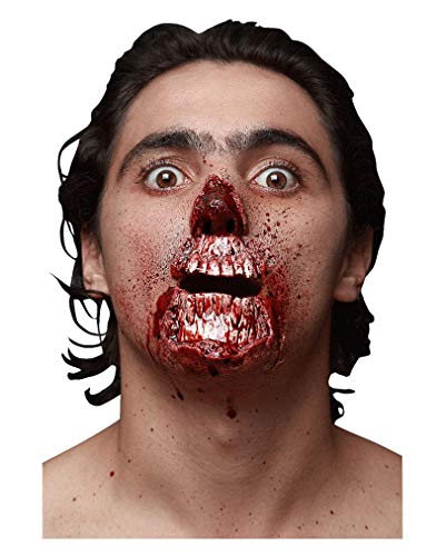 Horror-Shop Zombie-Gesicht Latexapplikation für Halloween & Zombie Walk von Horror-Shop