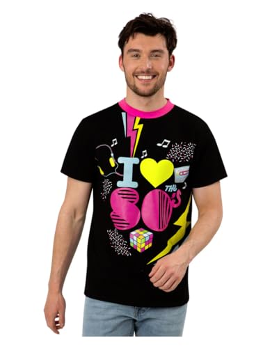 I Love The 80's Herren T-Shirt für Mottopartys M von Horror-Shop