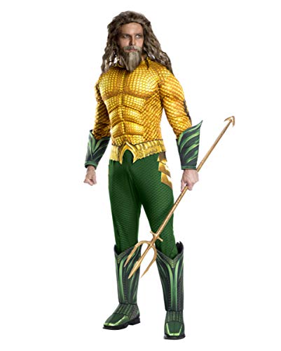 Original Aquaman Muskel Herrenkostüm Deluxe für Superhelden Mottoparties One Size 48-54 von Horror-Shop