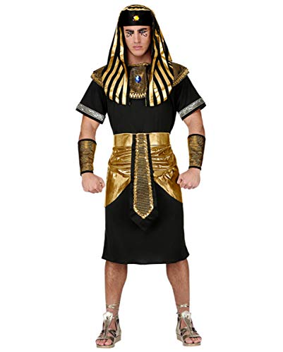 Pharao Kostüm mit Kopfbedeckung - Schwarz/Gold Historisches Karnevalskostüm 2XL-56 von Horror-Shop