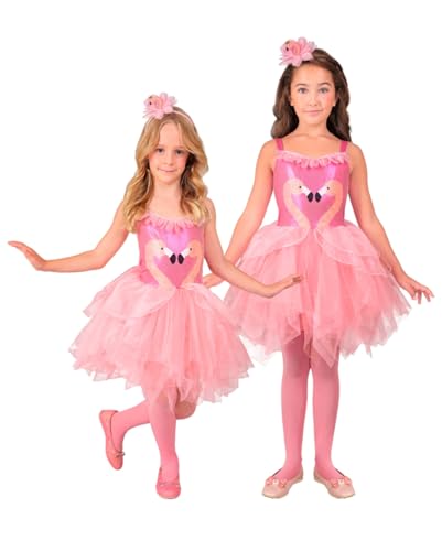 Rosa Flamingo Kinderkostüm mit Tutu-Kleid & Haarreif 110 cm / 3-4 Jahre von Horror-Shop