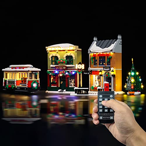 Hosdiy Beleuchtungsset- Fernbedienung LED Beleuchtung Set Kompatibel mit Lego Weihnachten 10308 Holiday Main Street Modell (Nur Beleuchtung, Ohne Modell) von Hosdiy